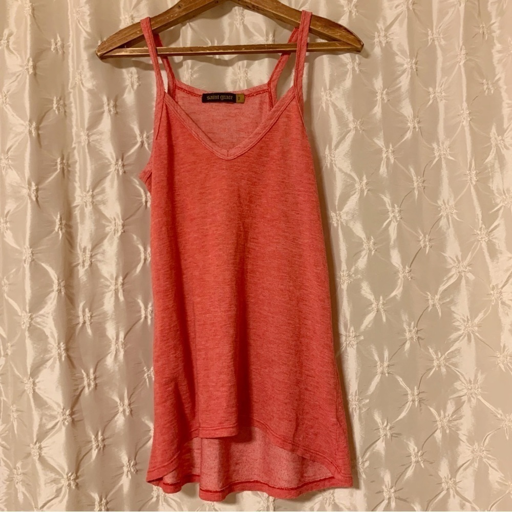 Saint Grace Pink V Neck Tank Top Boutique
